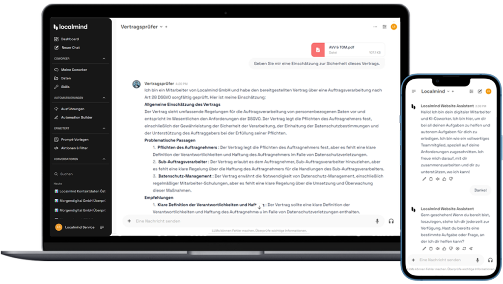 Mockup Desktop & Mobile Localmind AI