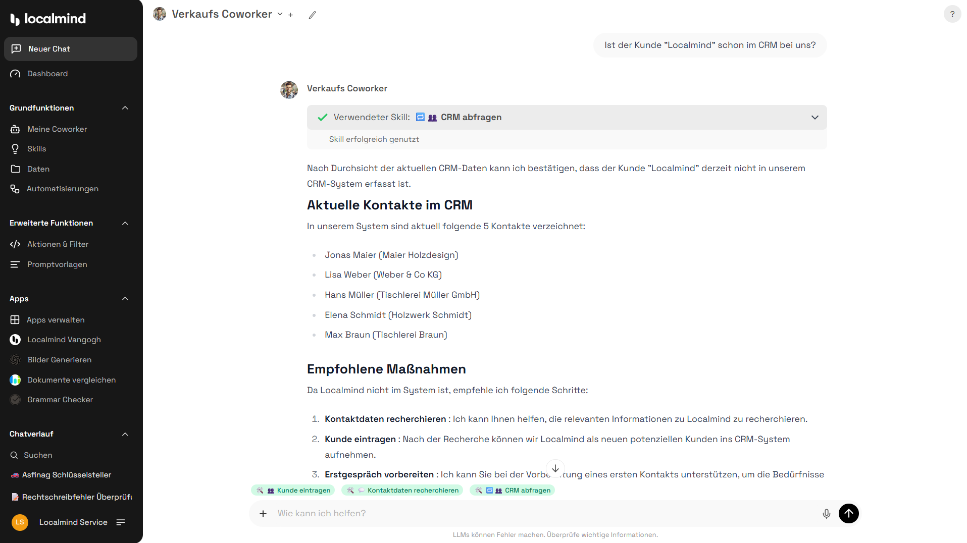 Screenshot, wie man KI-Agenten erstellt