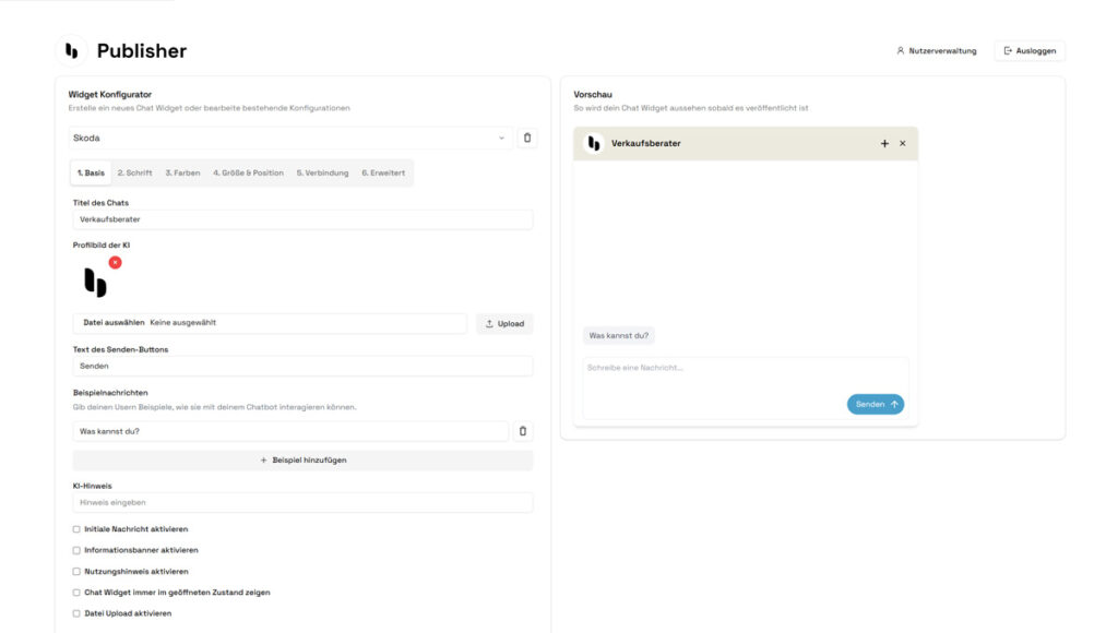 Darstellung von Localmind Publisher